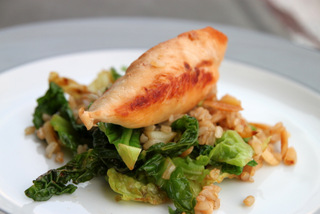 Huhn mit Reis und Grünkohl
